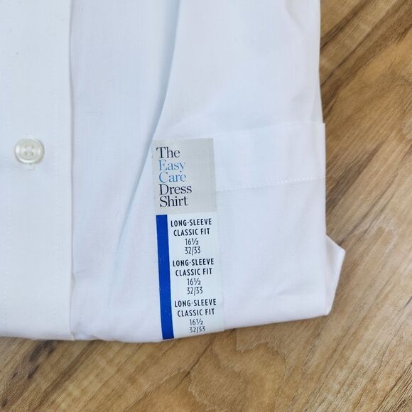 🩵NWT Croft & Barrow White Easy Care Slim Fit Buttoned Shirt Neck 16.5 - Picture 7 of 8